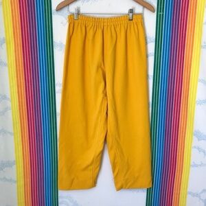 VINTAGE golden yellow polyester crop wide leg pants medium